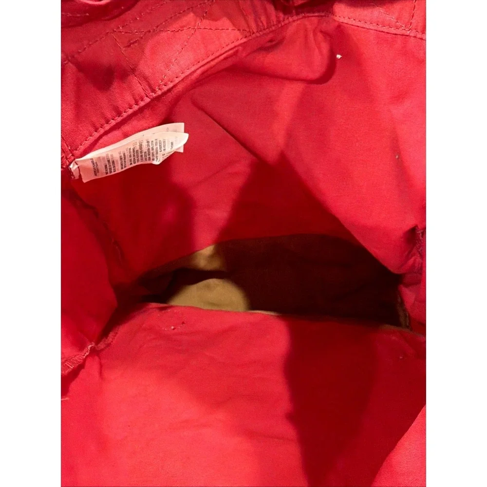American Eagle Outfitters Canvas Backpack Draw String Faux Leather Trim